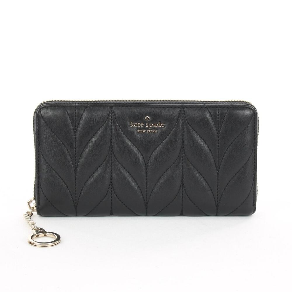 Kate Spade Neda Briar Lane Black Quilted Zip Around Wallet